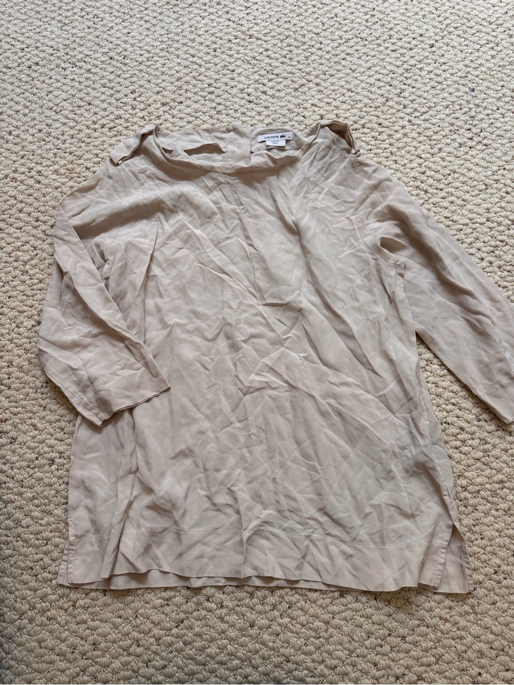 Lacoste 100% Silk Vanilla Beige Tunic Top